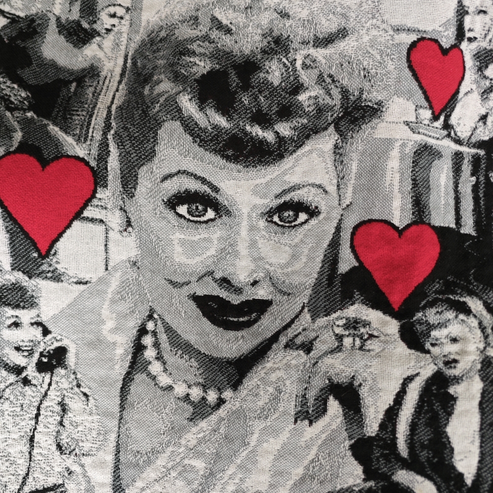 I Love Lucy Graphic Throw Blanket with Red Heart Accents Blanket 52" X 60"